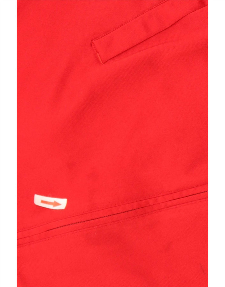 Adidas Herren-Trainingsanzug-Top-Jacke, UK 40/42, mittelrotes Farbblock-Polyester