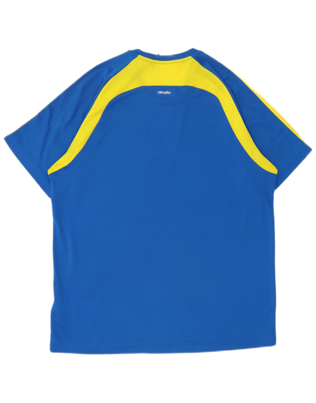 Adidas Herren Climalite T-Shirt Top Large Blau Colourblock Polyester