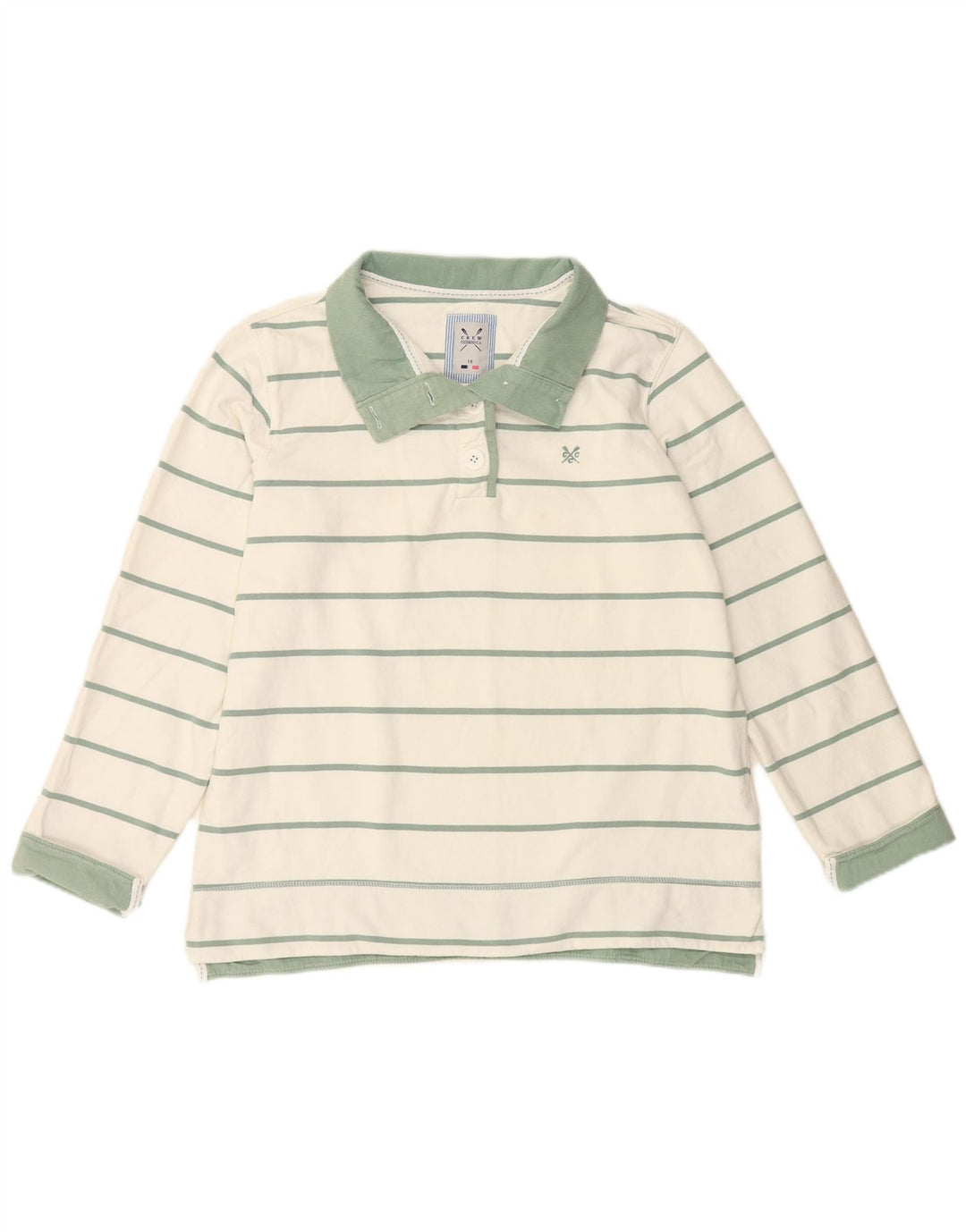 CREW CLOTHING Damen Sweatshirt-Pullover UK 16 Large Weiß gestreift