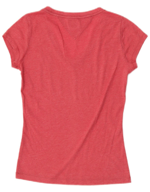Tommy Hilfiger Damen Grafik-T-Shirt-Oberteil UK 10 Small Pink