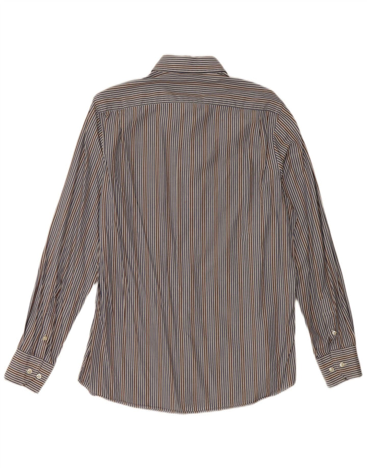 Massimo Dutti Herrenhemd Größe 40 Mittelblau gestreift