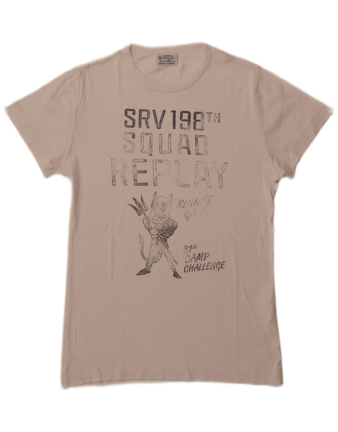 Replay Herren-T-Shirt mit Grafik, Größe S, weiße Baumwolle