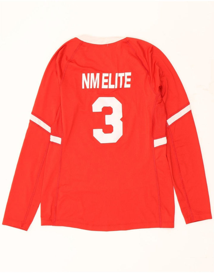 Nike Herren Grafik-Oberteil, langärmelig, klein, rot, Polyester