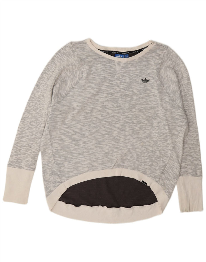 Adidas Womens Graphic Oversized Sweatshirt Pullover UK 14 Large Grau meliert