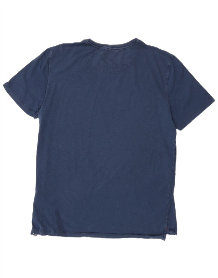White Stuff Herren-T-Shirt-Oberteil aus mittelblauer Baumwolle