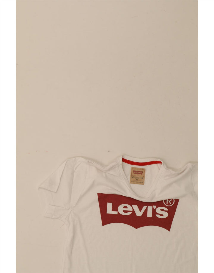 LEVI'S Boys Graphic T-Shirt Top 11-12 Years White Cotton Vintage Levi's and Second-Hand Levi's from Messina Hembry 