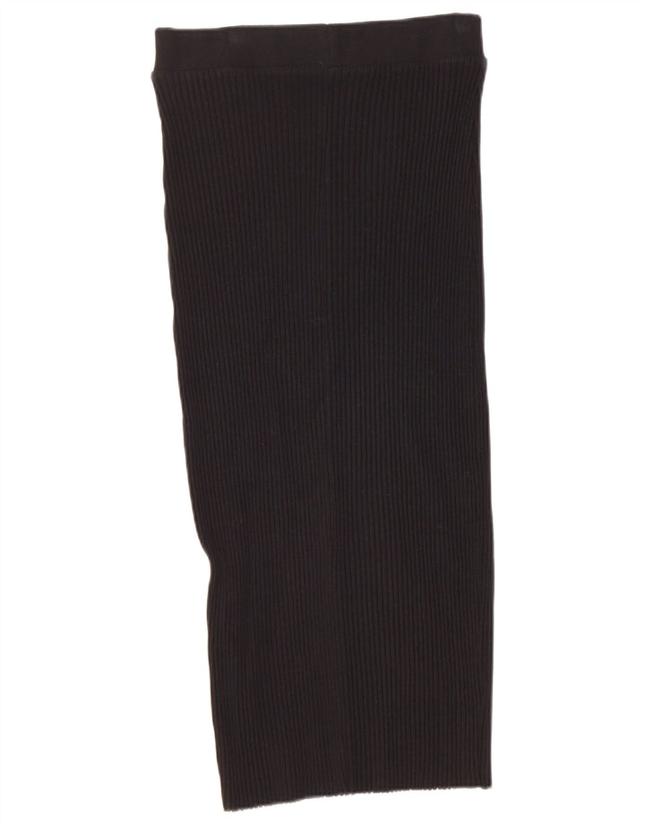 Zara Damen Midirock mit hoher Taille, Größe L, W30, Schwarz