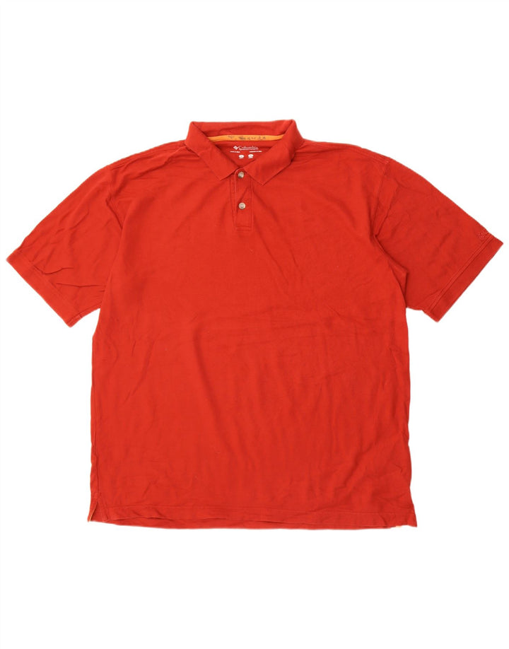 Columbia Herren-Poloshirt, groß, rote Baumwolle