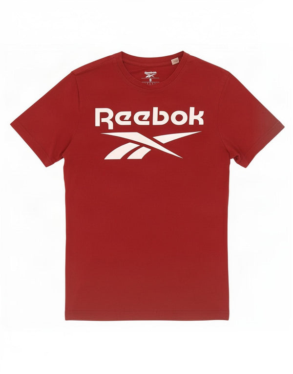 Reebok Herren Grafik T-Shirt Top Small Rot Baumwolle