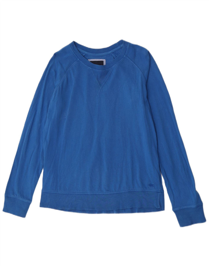 Crew Clothing Damen-Sweatshirt-Pullover UK 12 Mittelblaue Baumwolle
