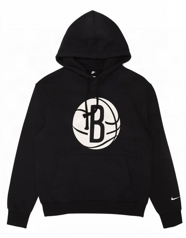 Nike Mens Brooklyn Nets Graphic Hoodie Jumper Small Black Cotton