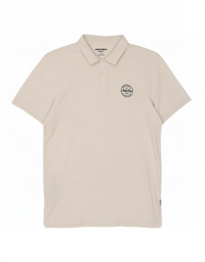 Jack & Jones Herren Poloshirt XL Weiße Baumwolle
