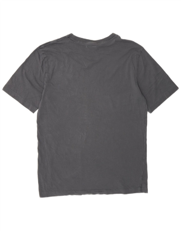 Champion Herren Regular T-Shirt Top Large Grau Baumwolle