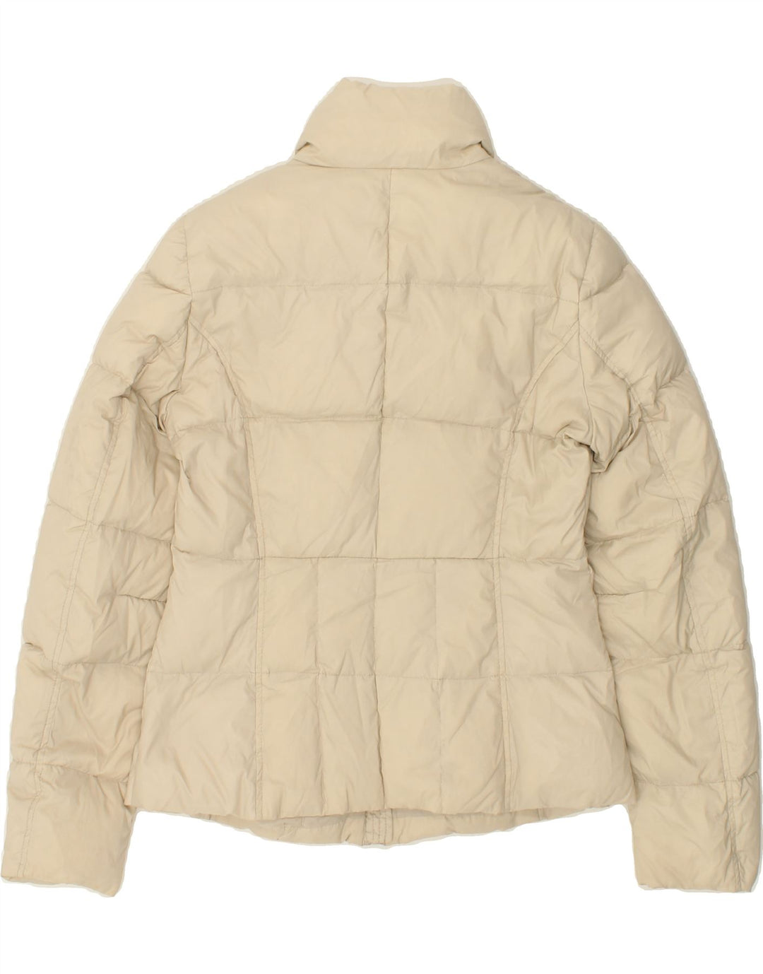 BENETTON Womens Crop Padded Jacket IT 44 Medium Beige Polyamide Vintage Benetton and Second-Hand Benetton from Messina Hembry 