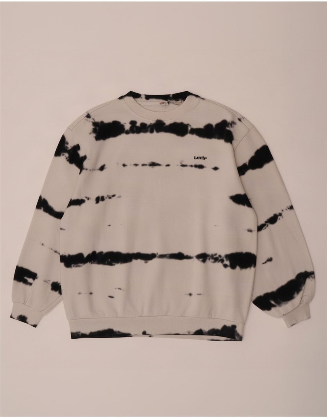 Levi's Herren-Sweatshirt-Pullover, mittlere, cremefarbene Batik-Baumwolle