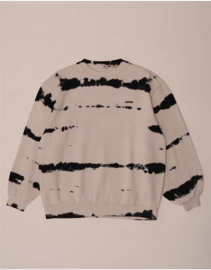 Levi's Herren-Sweatshirt-Pullover, mittlere, cremefarbene Batik-Baumwolle