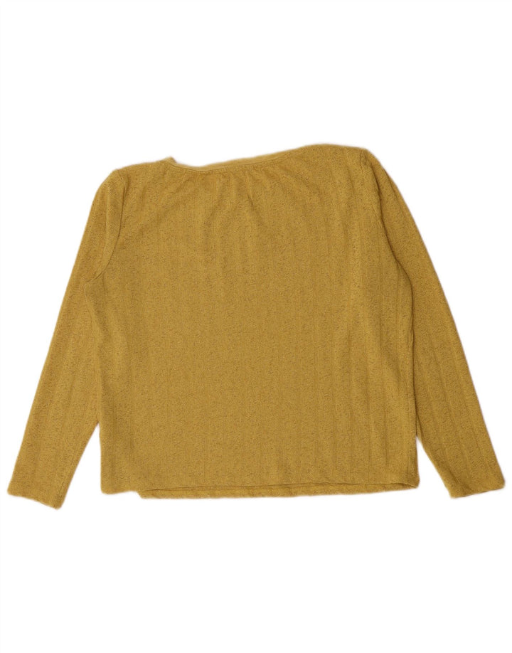 Marks & Spencer Damen Crop Top Langarm UK 12 Mittelgelbes Polyester