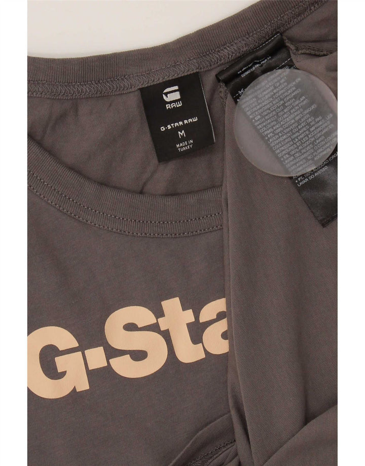 G-Star Damen Grafik-T-Shirt-Oberteil UK 12 Mittelgraue Baumwolle