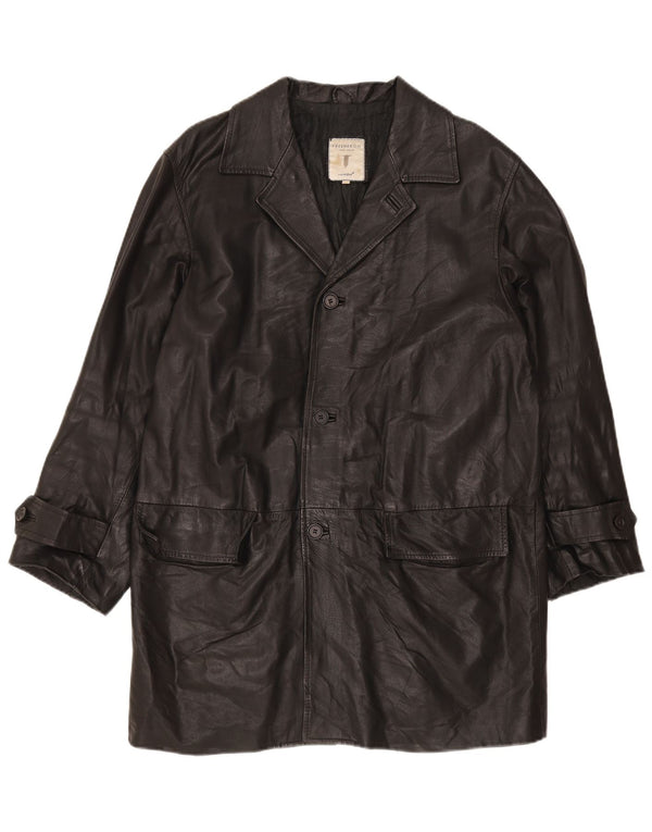 Conbipel Herren Ledermantel IT 48 Medium Schwarz