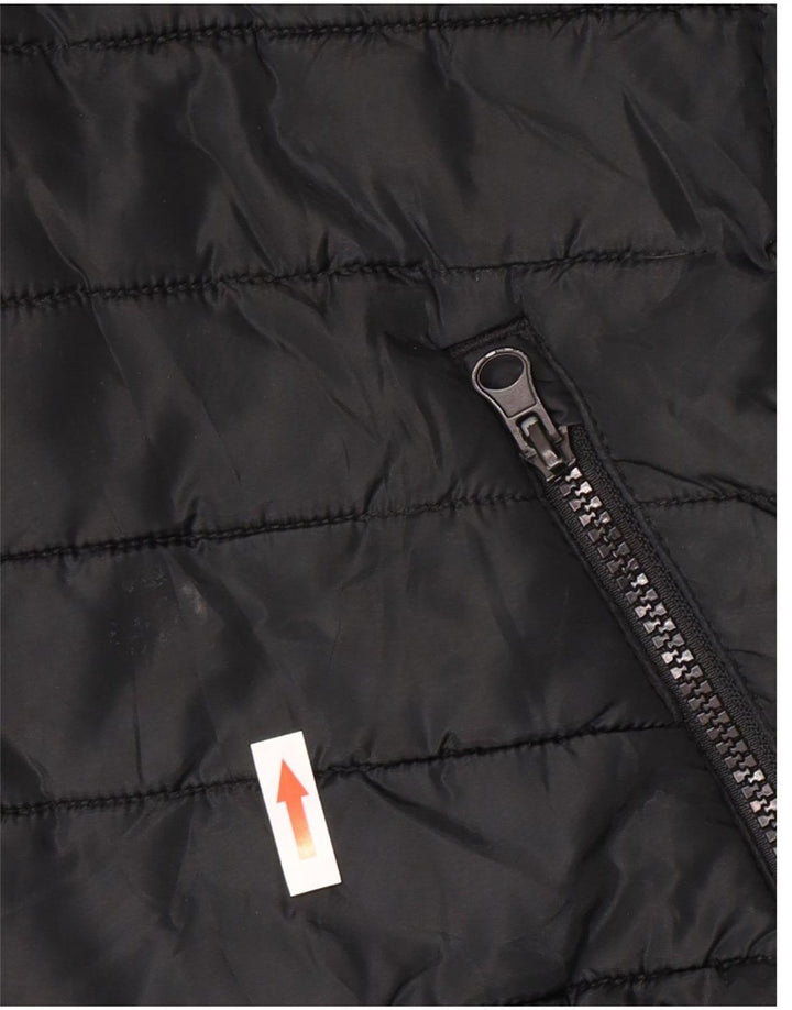 Jack & Jones Herren-Weste mit Kapuze, gepolstert, UK 40, Größe L, Schwarz, Polyester