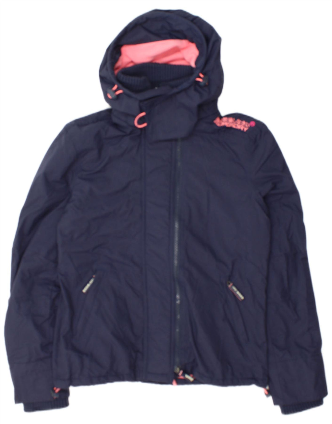 Superdry Damen Graphic Windjacke UK 14 Mittel Marineblau