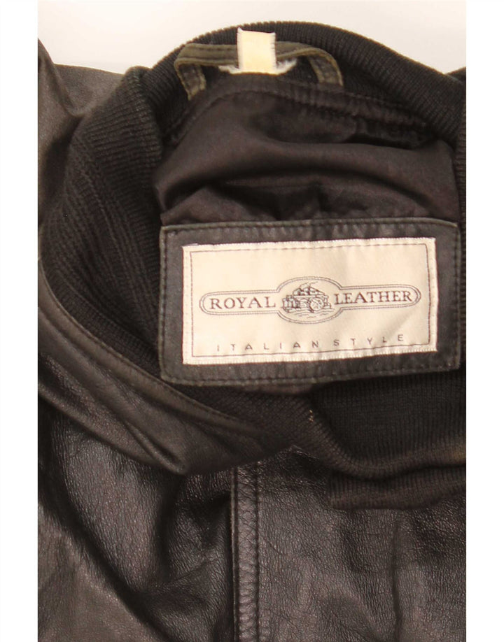 Vintage Herren Bomber Lederjacke IT 46 Kleines schwarzes Leder