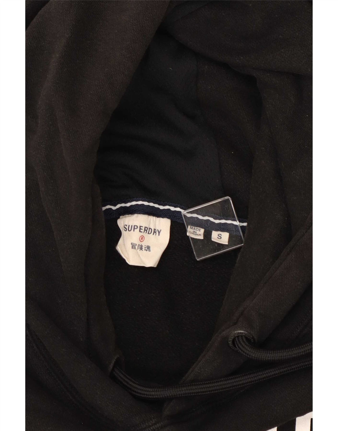 Superdry Herren-Pullover mit grafischem Kapuzenpullover, Größe S, Schwarz