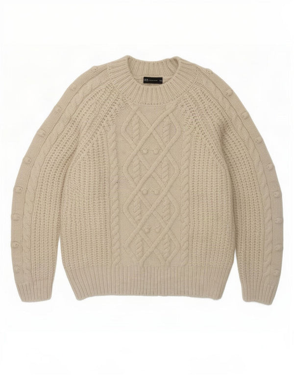Marks & Spencer Damen-Pullover mit Rundhalsausschnitt, Gr. 10, Größe S, gebrochenes Weiß