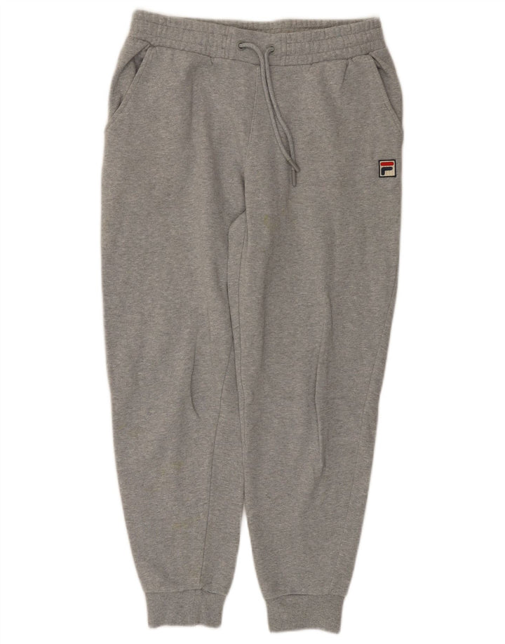 FILA Damen Trainingshose Jogger UK 10 Small Grau Baumwolle