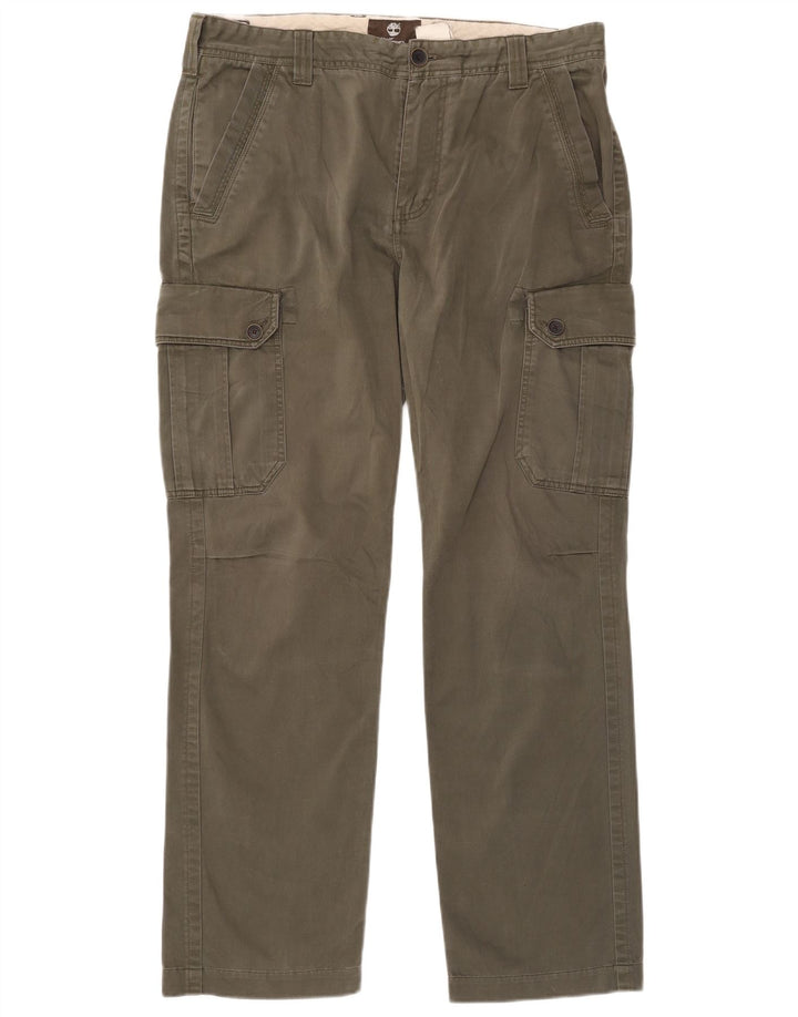 Timberland Herren Earthkeepers Straight Cargohose W35 L31 Khaki Baumwolle