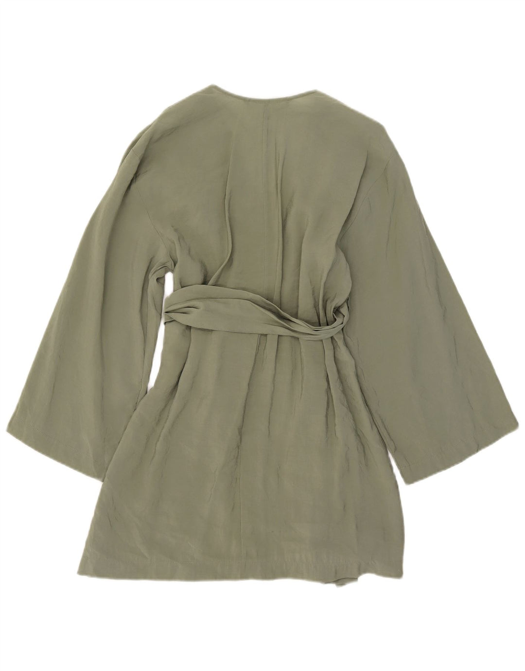 Zara Damen Wickelkleid UK 10 Small Khaki Modal