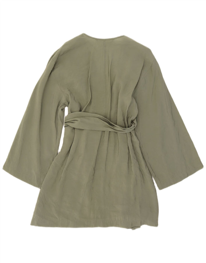 Zara Damen Wickelkleid UK 10 Small Khaki Modal