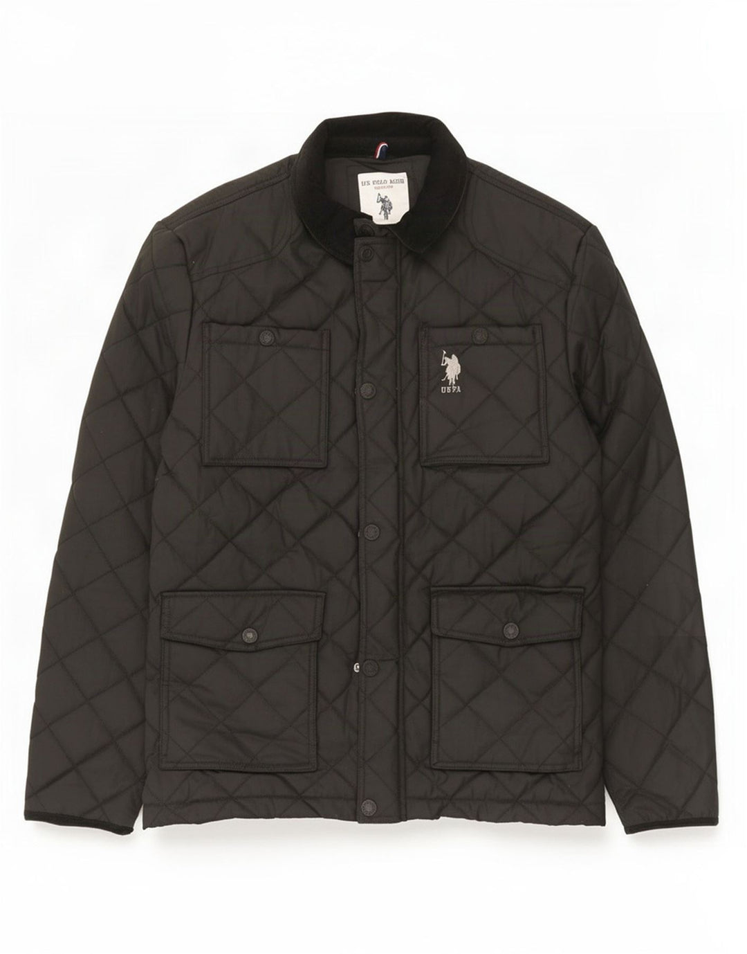 U.S. Polo Assn. Herren-Steppjacke UK 38 Mittelschwarze Baumwolle