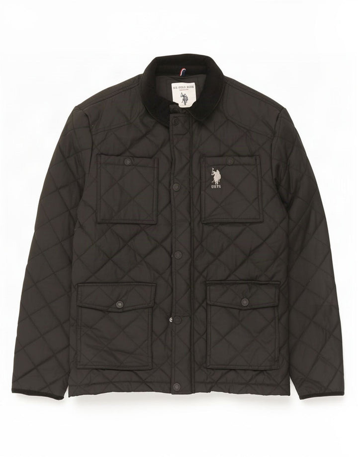 U.S. Polo Assn. Herren-Steppjacke UK 38 Mittelschwarze Baumwolle