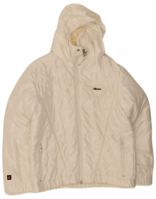 Ellesse Wattierte Damenjacke mit Kapuze IT 42 Medium Off White