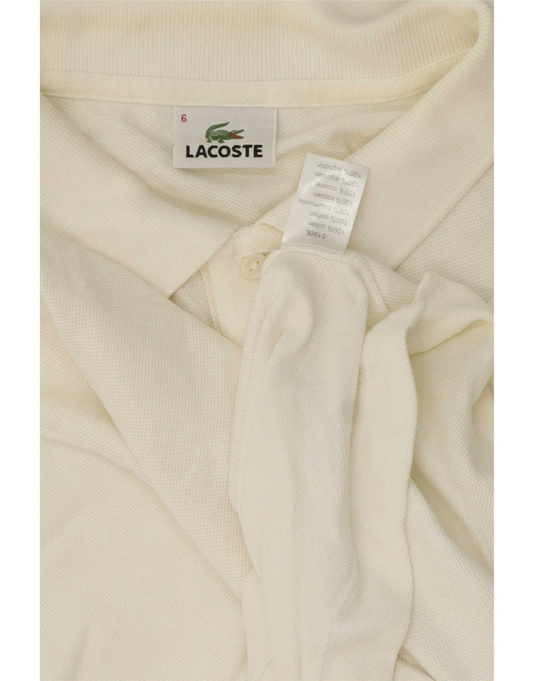 Lacoste Herren-Poloshirt, Größe 6 XL, weiße Baumwolle