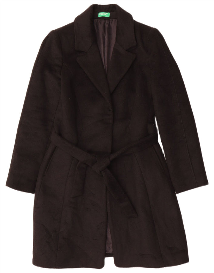 Benetton Damenmantel UK 12 Mittelschwarzes Polyester