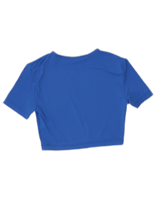 Zara Damen Crop T-Shirt Top UK 8 Small Blau
