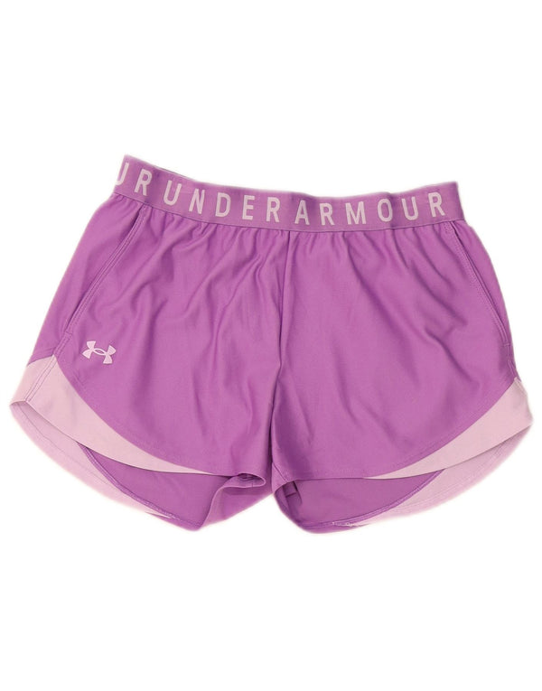 Under Armour Damen Graphic Sport Shorts UK 10 Small Lila Farbblock