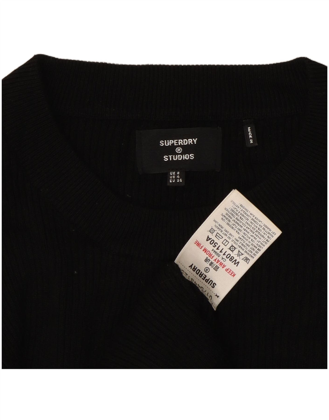 SUPERDRY Maxi-Pulloverkleid für Damen, Größe S, Schwarz, Viskose