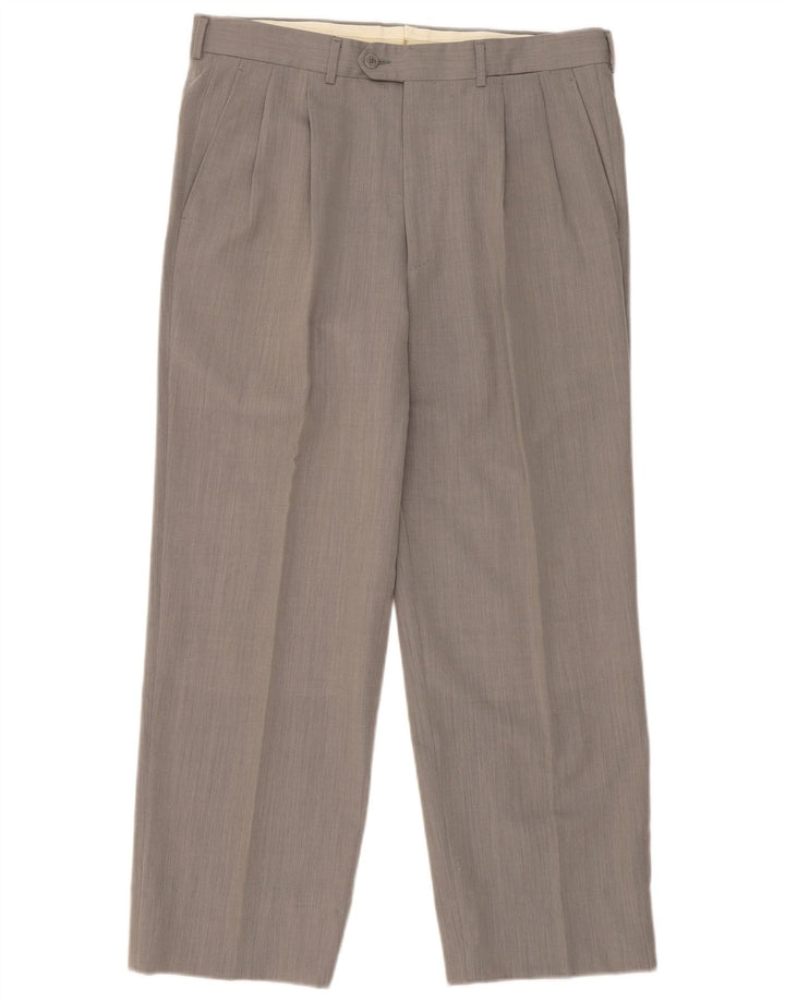 Trussardi Herren-Anzughose mit Klammern, Größe 50, Größe L, W36, L28, Grau