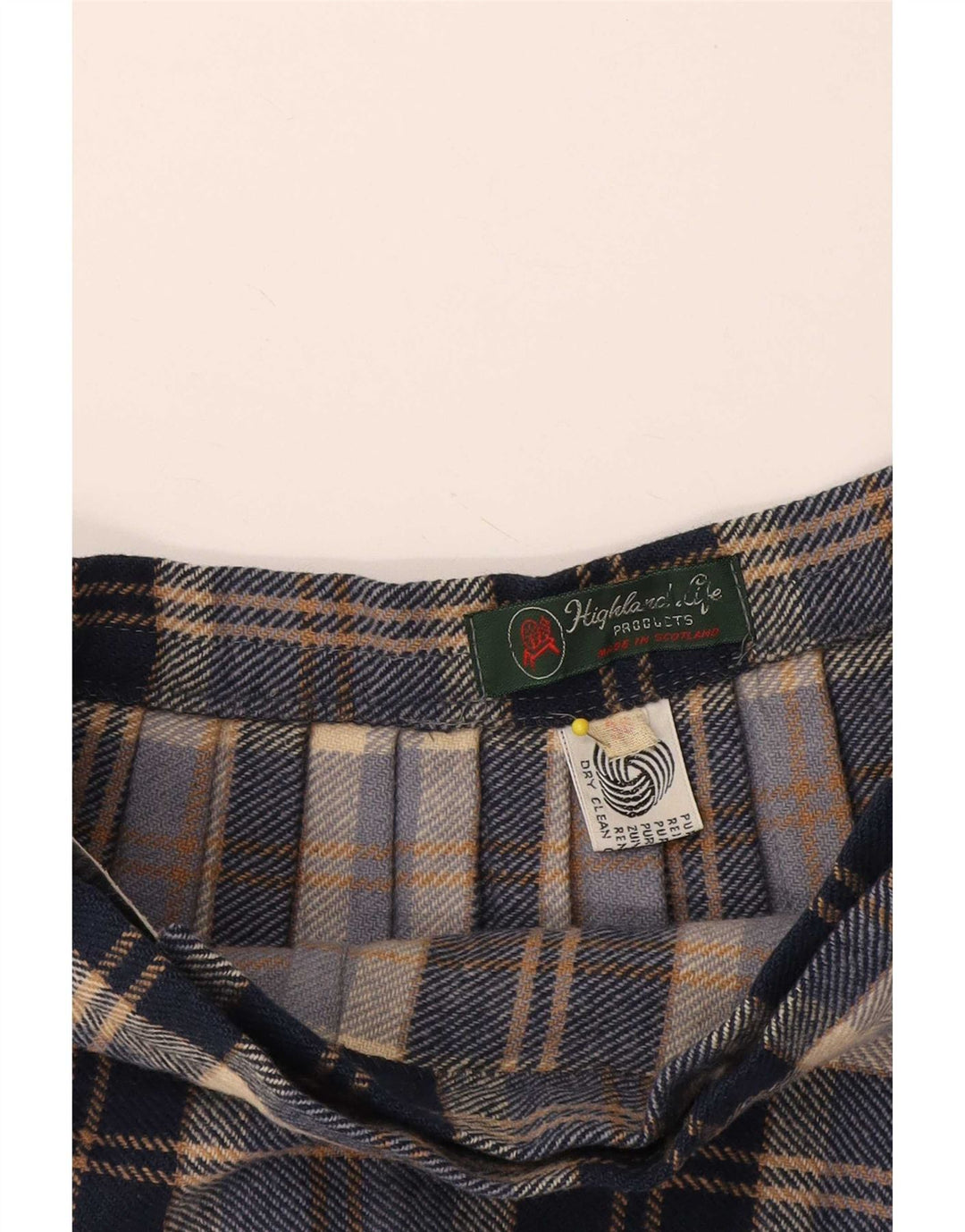 Highland Damen Wickelrock EU 38 Medium W28 Marineblau karierte Wolle