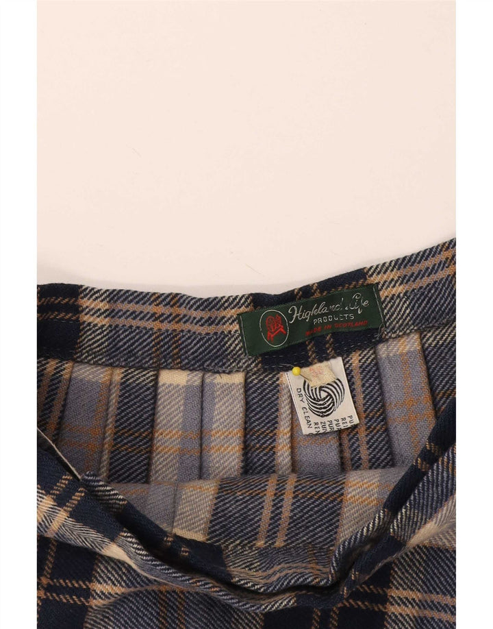 Highland Damen Wickelrock EU 38 Medium W28 Marineblau karierte Wolle