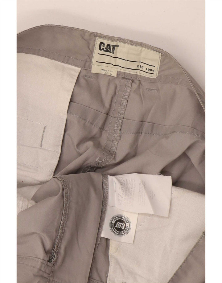 CAT Gerade Herren-Chinohose W32 L34 Graues Polyester
