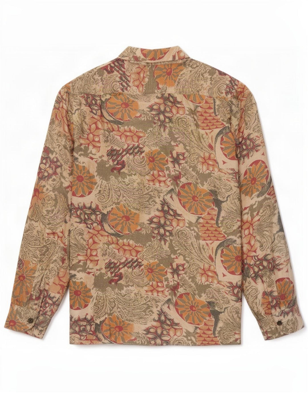 Vintage Herrenhemd klein beige geblümt