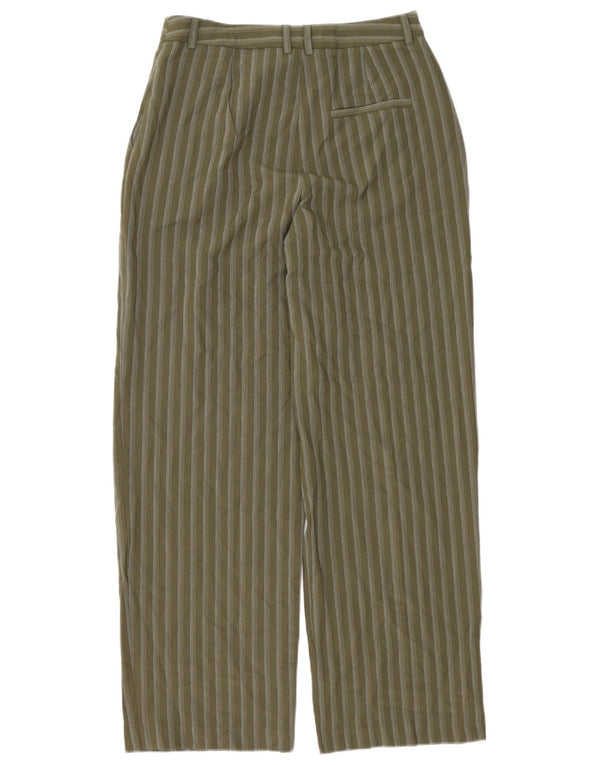 Topshop Damen-Freizeithose mit hoher Taille, Gr. 8, Größe S, W28, L30, grün gestreift