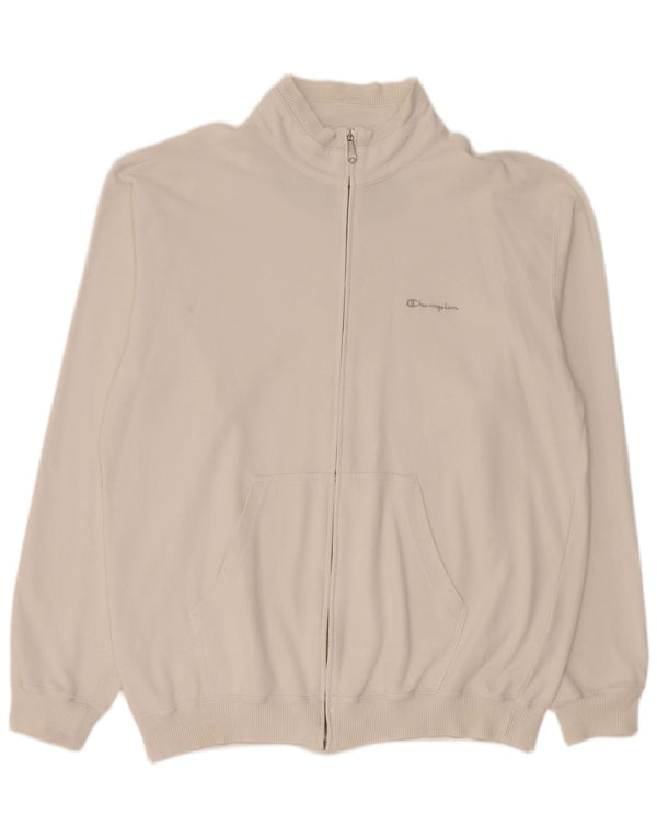 Champion Mens Tracksuit Top Jacket 2XL White Cotton