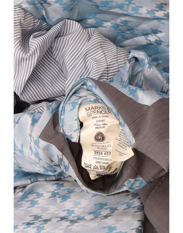 Marks & Spencer Herren-Blazer mit 2 Knöpfen, UK 38, mittelgraue Wolle