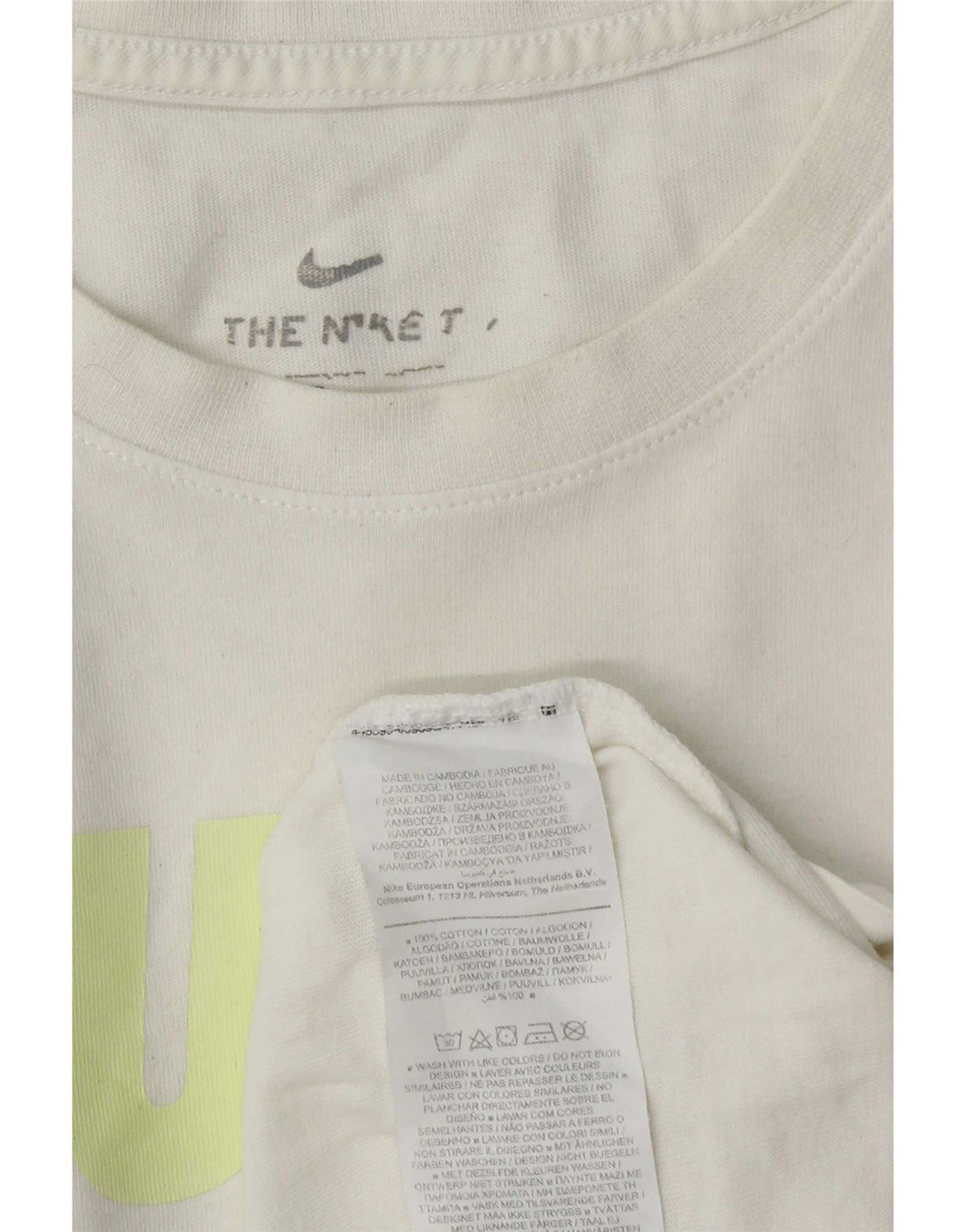 Nike Herren-T-Shirt mit Grafik, Größe L, aus weißer Baumwolle