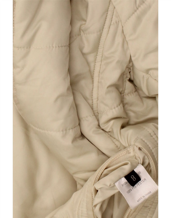 HOBBS Womens Padded Jacket UK 8 Small Off White Polyester
